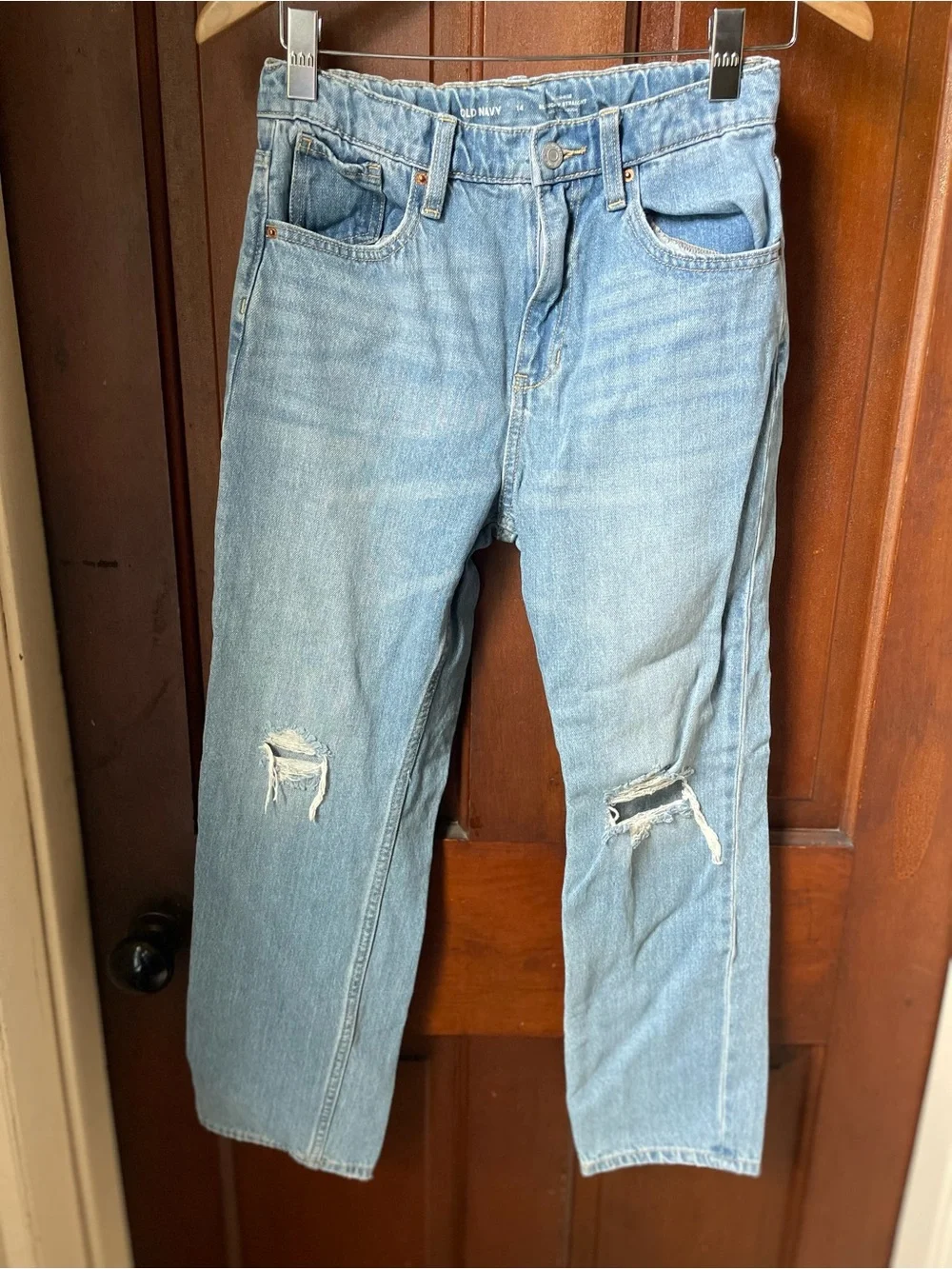 Old Navy girls size 14 high rise slouchy straight jeans